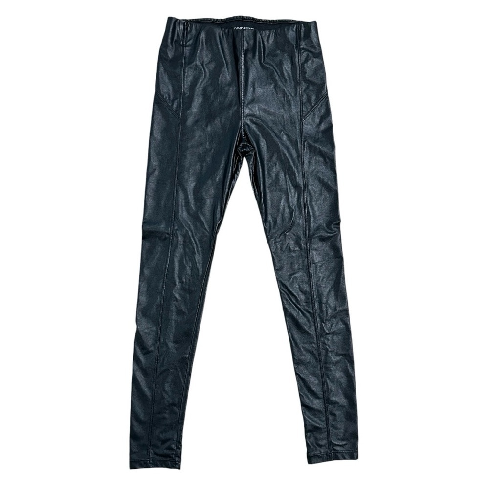 David Lerner New York Faux Leather Pull On Leggings Pants Size Small Black